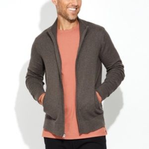 Pact men’s zip organic cotton sweater